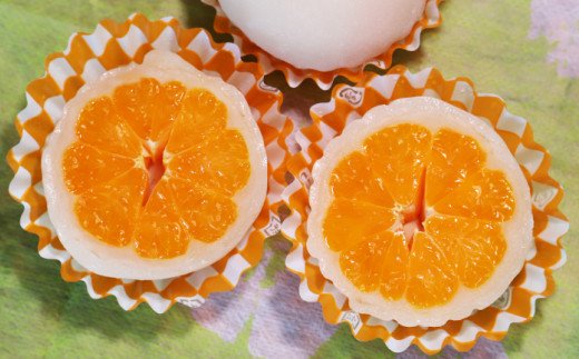 フルーツ大福 笑顔こぼれる！山北みかん大福6個 - 和菓子 スイーツ フルーツ 武市神栄堂 ギフト 贈り物 おやつ みかん大好き 極甘のミカン大福 yd-0022