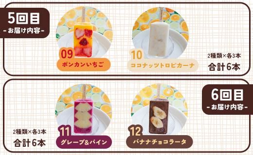 【6か月定期便】マナマナ 手作りアイスキャンデー 12種類セット 合計36本 - スイーツ デザート 果物 フルーツ 詰め合わせ ギフト のし 株式会社ヤ・シィ 高知県 香南市 Wys-0023