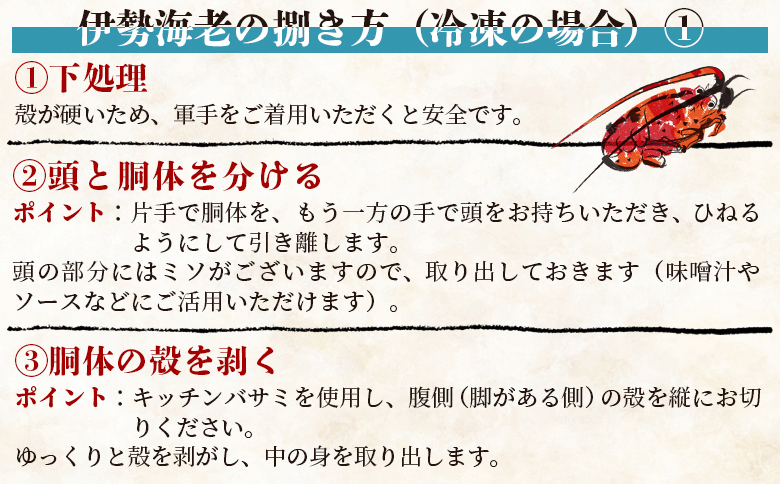 伊勢海老 計500g(1～2匹) 冷凍 - 訳あり 国産 エビ えび 海鮮 魚介 産地直送 プリプリ 味噌汁 刺身 焼き物 汁物 えび蔵 高知県 香南市 冷凍 10000円以上 1万円以上 eb-0024
