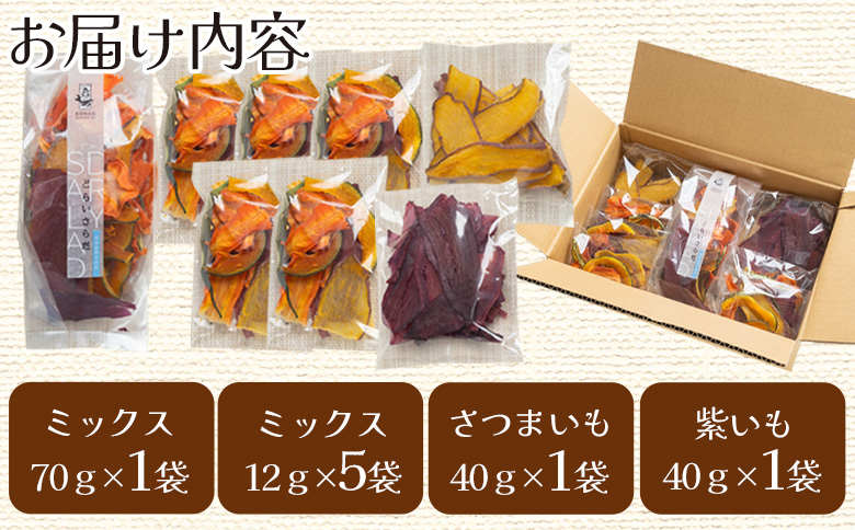 野菜チップス 6袋 紫いもチップス 1袋 サツモイモチップス 1袋 合計8袋(210g) 香南くろしお園 ke-0003