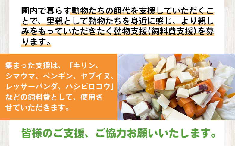 【返礼品なし】高知県立のいち動物公園 動物支援(飼料費支援) 500,000円 ni-0011