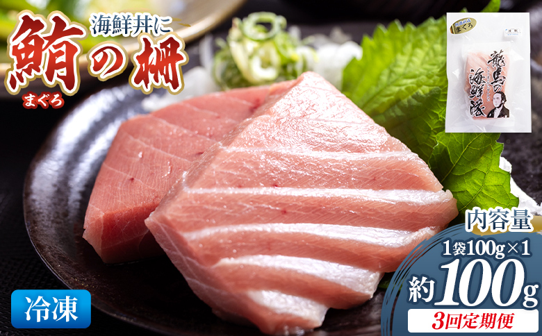 【3回定期便】まぐろ柵 1袋(100g以上) Wnz-0080