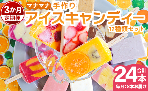 【3か月定期便】アイスキャンデー 12種類セット 合計24本