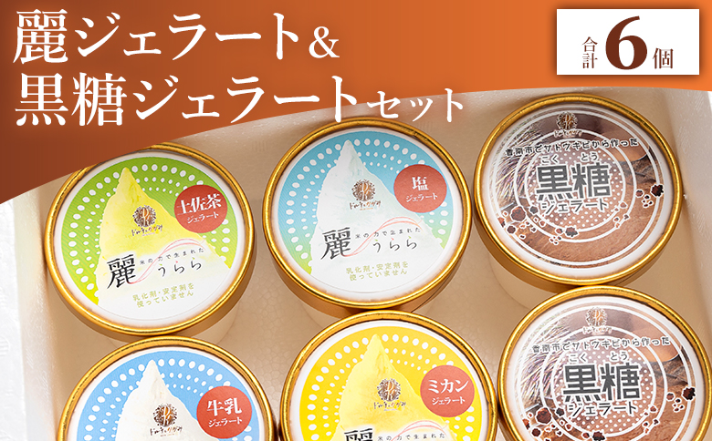麗ジェラートと黒糖ジェラート 6個セット dc-0071