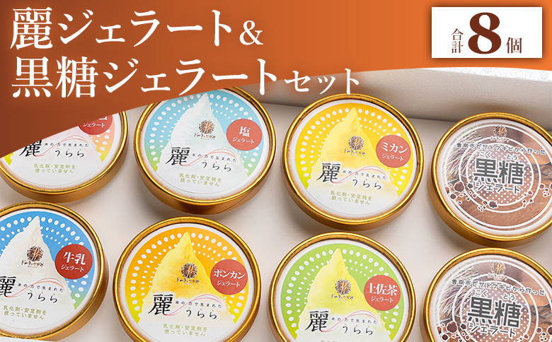 麗ジェラートと黒糖ジェラート 8個セット dc-0072