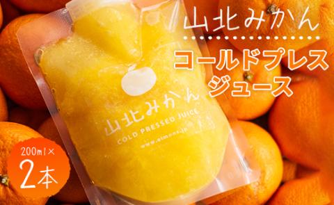 山北みかんコールドプレスジュース 2本セット - 柑橘 ミカン 蜜柑 果物 フルーツ 果汁 100％ 飲料 飲み物 プレゼント 特産品 EIMONS株式会社 高知県 香南市 冷凍 ei-0001