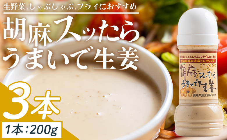 胡麻スッたらうまいで生姜 3本セット(200ml×3) kc-0004