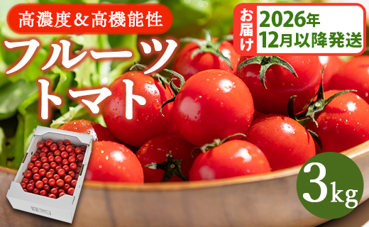 【2026年12月以降順次配送分】高糖度＆高機能性 フルーツトマト3kg kr-0086 約1kg×3箱