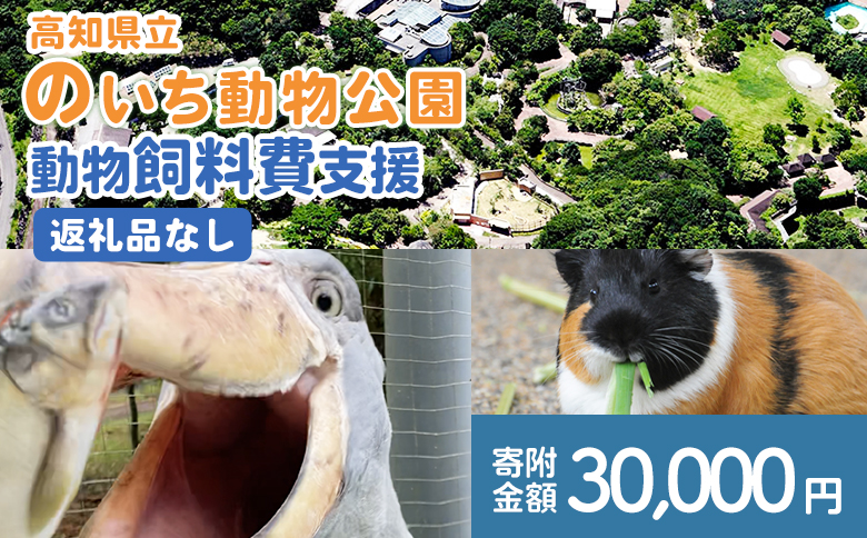 【返礼品なし】高知県立のいち動物公園 動物支援(飼料費支援) 30,000円 ni-0008
