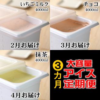 【四国一小さなまちのアイス屋さん】 ≪2024年2月発送開始≫ ★松崎冷菓★ 大容量アイス　３ヵ月定期便 （2月～4月）