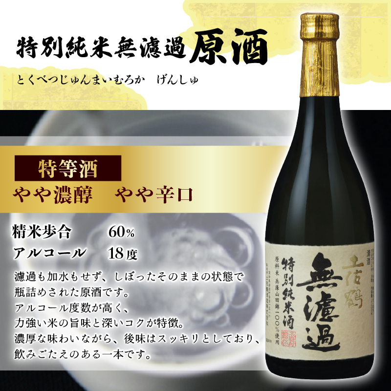 無濾過 純米酒 飲み比べセット 720ml ×2 蔵元直送 日本酒 原酒 老舗 土佐鶴 酒 地酒 純米 純米酒 米 飲みやすい ギフト 贈答 人気 年末年始 クリスマス プレゼント 高知県 安田町 TR-0143