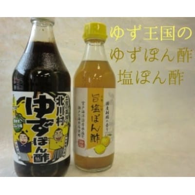 ゆず王国のゆずぽん酢と塩ぽん酢 【北川村ゆず王国】