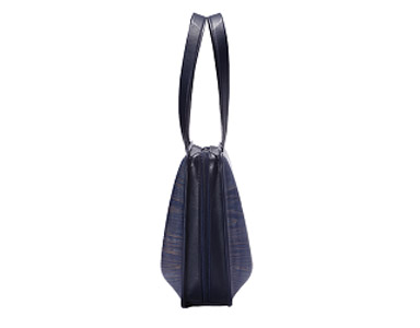 monacca-bag/Leaf indigo 木製トートバッグ