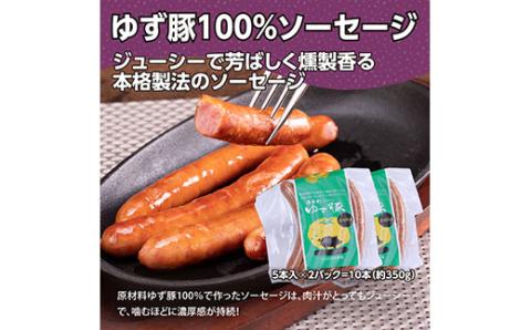 【高知のブランド豚/ゆず豚】脂身が甘いジューシーとんかつ4枚入り＆ソーセージ2P（約1kg）- トンカツ 豚 カツ ソーセージ セット 詰め合わせ 豚肉 肉 国産 ロースとんかつ ギフト・熨斗対応可 贈答