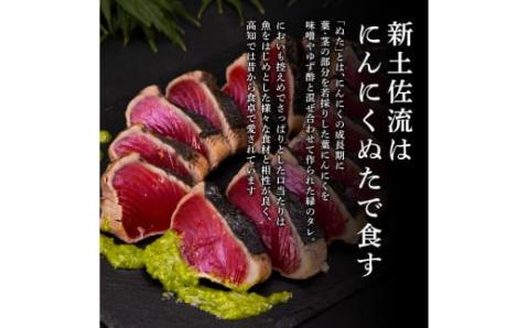 緊急支援 人気海鮮 芸西村厳選1本釣り本わら焼き「芸西村本気極カツオのたたき（2～3人前）×4節、銀象ソルト+有機無添加土佐にんにくぬた、タレ付き」かつお タタキ 海鮮 藁焼き 鰹 塩 緊急支援 ランキング〈高知県共通返礼品〉 - 2～3人前×4節