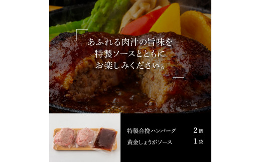 1/1～寄附額変更 生姜好きにオススメ！老舗レストランの国産牛と美鮮豚ハンバーグ130g×2ケ＋黄金しょうがソース×1袋 ハンバーグ セット 牛肉 豚肉 和牛 美味しい おいしい 小分けパック 個包装 冷凍 食品 故郷納税 返礼品