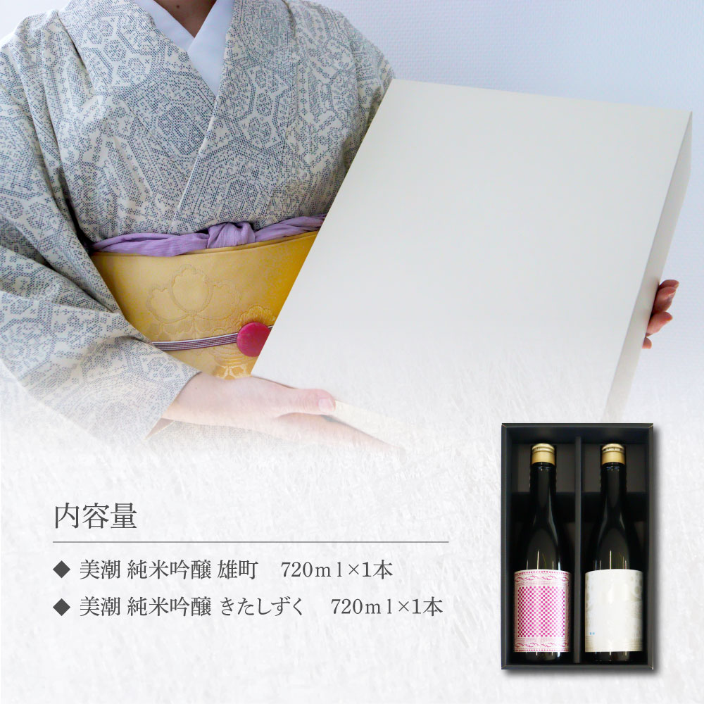 美潮 純米吟醸2本セット 高知県 芸西村 返礼品 日本酒 お酒 仙頭酒造 ふるさと納税限定 720ml 飲み比べセット のみくらべ 雄町 きたしずく お祝い 贈答品 箱入り ギフト