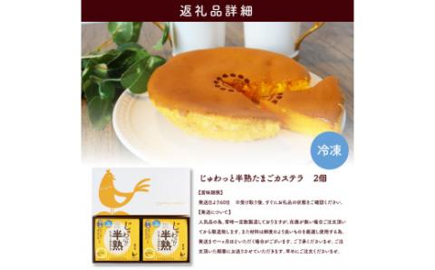 じゅわっと半熟たまごカステラ もっちりとろける食感と、コクのあるたまごの風味がクセになる半熟卵カステラ 2個入り 個包装 高知 返礼品 スイーツ 人気 お土産 お取り寄せ 冷凍 高級 お菓子 ギフト かわいい おしゃれ 玉子カステラ 贈答品 贈り物