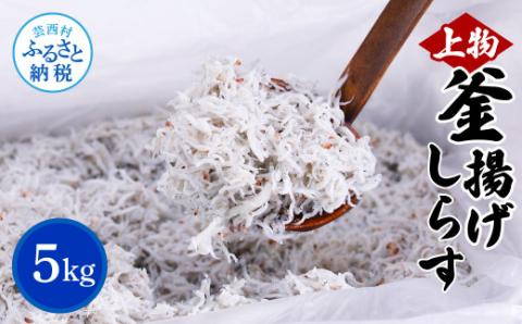 上物釜揚げシラス1kg×5個 合計5kg しらす シラス 釜揚げ 新鮮 塩分控えめ 赤ちゃん 子供 離乳食 しらす丼 海鮮丼 お茶漬け ごはん 冷凍配送 大量 しらすピザ 海鮮 - 1kg×5