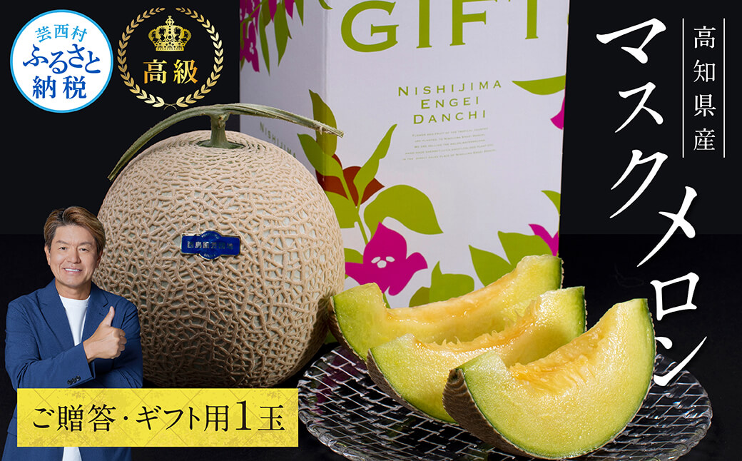 “高知県産”高級マスクメロン（ご贈答・ギフト用）1玉入【発送期間：4～12月（9カ月）】【1～3月は気候温度不安定の為出荷不可となります。】