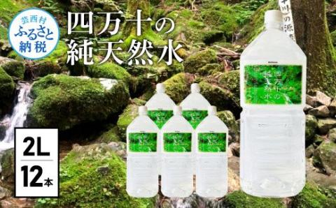 四万十の純天然水 2L×6本 ２ケース 水 天然水 軟水 ナチュラルミネラルウォーター 9000円 モンドセレクション金賞受賞 健康 おいしい お水 飲みやすい おすすめ ご家庭用 家庭用 ご自宅用 故郷納税 返礼品 高知 四万十川 清流 常温配送 まとめ買い 備蓄 防災
