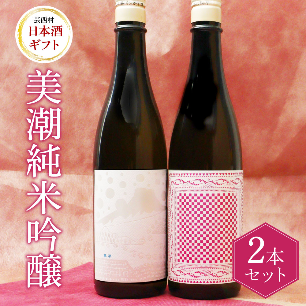 美潮 純米吟醸2本セット 高知県 芸西村 返礼品 日本酒 お酒 仙頭酒造 ふるさと納税限定 720ml 飲み比べセット のみくらべ 雄町 きたしずく お祝い 贈答品 箱入り ギフト