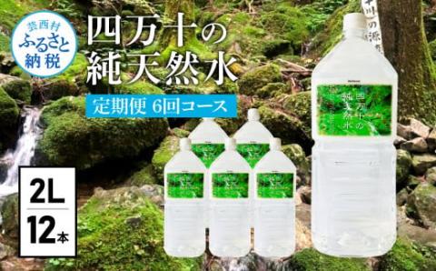《定期便》 四万十の純天然水 (2L×6本)×2ケース 6回コース 水 天然水 軟水 モンドセレクション金賞受賞 ナチュラルミネラルウォーター 48000円 健康 おいしい 飲みやすい おすすめ 定期購入 定期便 故郷納税 返礼品 高知 四万十川 ご家庭用 まとめ買い 備蓄 防災