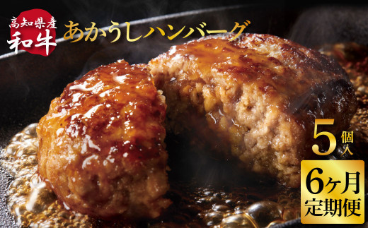 創業50年老舗レストランの幻の和牛あかうしハンバーグ130g×5ケ 6ヶ月定期便 土佐あかうし 美鮮豚 牛肉 高級 ハンバーグ 冷凍 美味しい 肉汁ハンバーグ 焼くだけ 小分け 個包装 高級 国産 定期便 定期コース