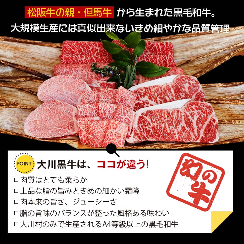 国産黒毛和牛 大川黒牛 ロース しゃぶしゃぶ用 スライス A4（250g×2パック） 国産 黒毛和牛 A4 ロース 牛肉 しゃぶしゃぶ 高知県 大川村  牛しゃぶ 鍋 牛 ビーフ 肉 食品 F6R-023