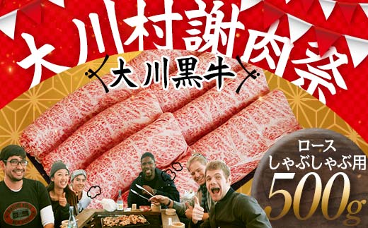 国産黒毛和牛 大川黒牛 ロース しゃぶしゃぶ用 スライス A4（250g×2パック） 国産 黒毛和牛 A4 ロース 牛肉 しゃぶしゃぶ 高知県 大川村  牛しゃぶ 鍋 牛 ビーフ 肉 食品 F6R-023