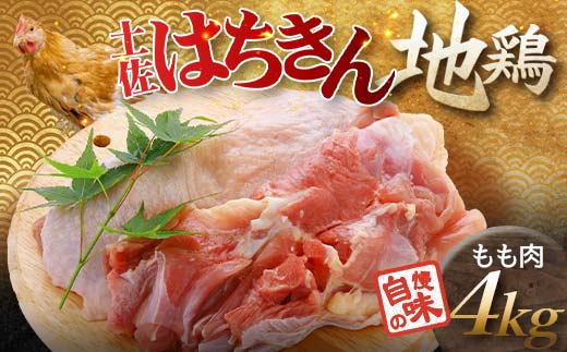地鶏 土佐はちきん地鶏もも肉 4kg 地鶏 モモ肉 鶏肉 とり肉 とりにく 肉 高知県 大川村 F6R-102 4kg