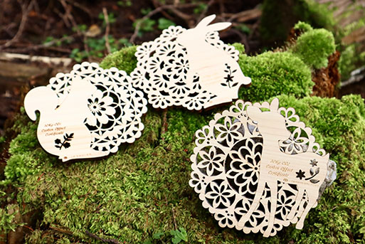 【SDGs】いの町オリジナル木製コースターセット(動物３種)