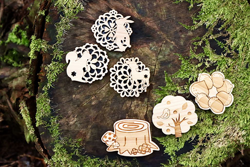 いの町オリジナル木製マグネットセット(６種)