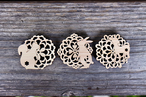 【SDGs】いの町オリジナル木製コースターとマグネットセット （源太さんコースターと動物マグネット）