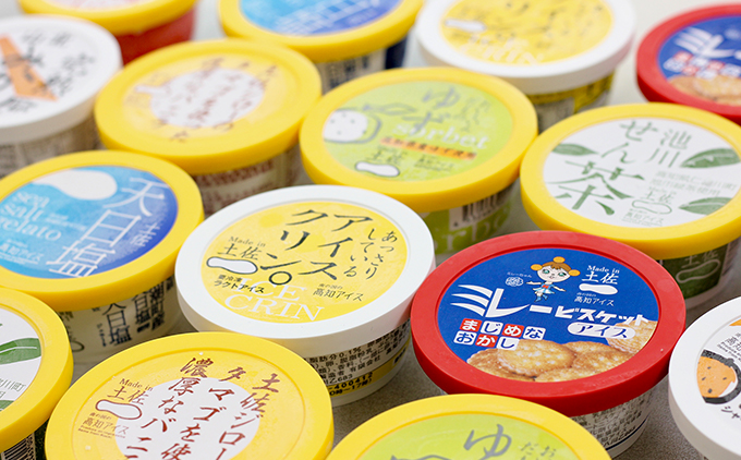高知アイスのアイスクリーム　8種類×2