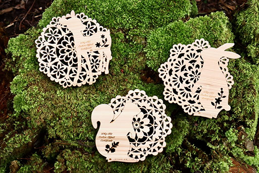 【SDGs】いの町オリジナル木製コースターセット(動物３種)