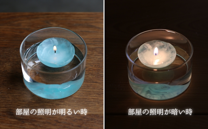 フローティングキャンドル４個セット（ブルー系）