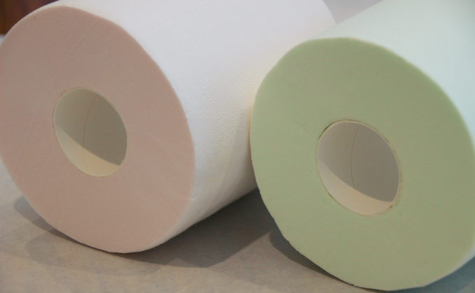 高級トイレットペーパー・ペーパームーン【緑＆ピンク / ダブル / 8ロール】