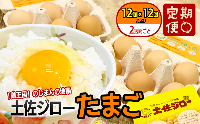 【定期便】土佐ジローたまご（12個入）×12回  約2週間毎に1回
