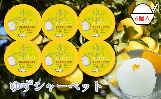 Made in 土佐★ゆずシャーベット6個（高知アイス）