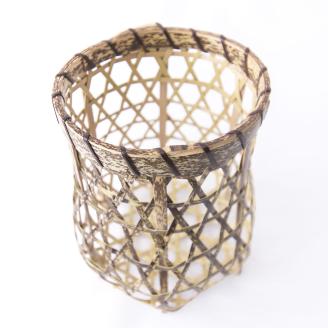 竹細工 花器 ～亀甲(小)・虎斑竹～