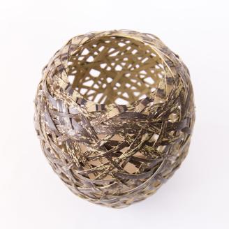 0160106竹細工 花器 ～蓑篭(小)・虎斑竹～