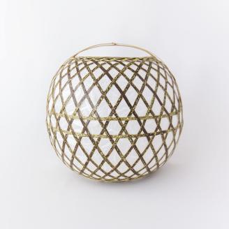 0210109竹細工照明 スタンドライト ～まり(大)・虎斑竹～