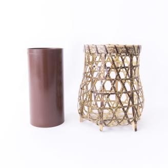 竹細工 花器 ～亀甲(小)・虎斑竹～