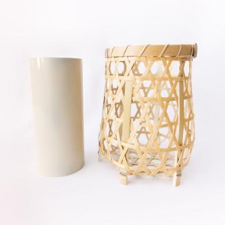 竹細工 花器 ～亀甲(大)・淡竹～