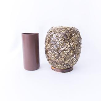 0160106竹細工 花器 ～蓑篭(小)・虎斑竹～