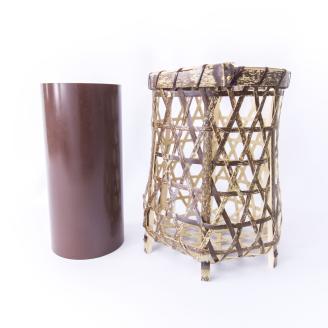 0210104竹細工 花器 ～亀甲(大)・虎斑竹～