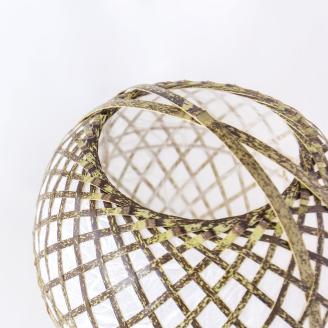 0210109竹細工照明 スタンドライト ～まり(大)・虎斑竹～