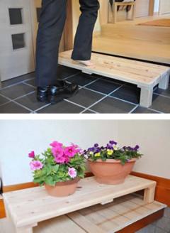 0231401桧　玄関台　おあがりくだサイ（大）