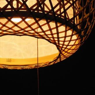 1160101竹細工照明 ペンダントライト ～プルート(2灯式)・虎斑竹～